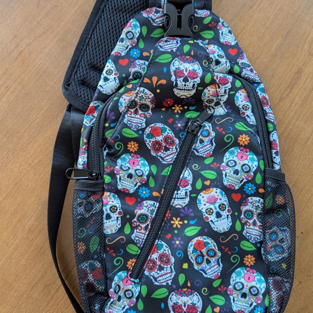 Colorful Skull Print Crossbody Bag